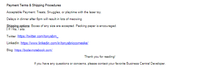 Example of report rendering of HTML Rich Text